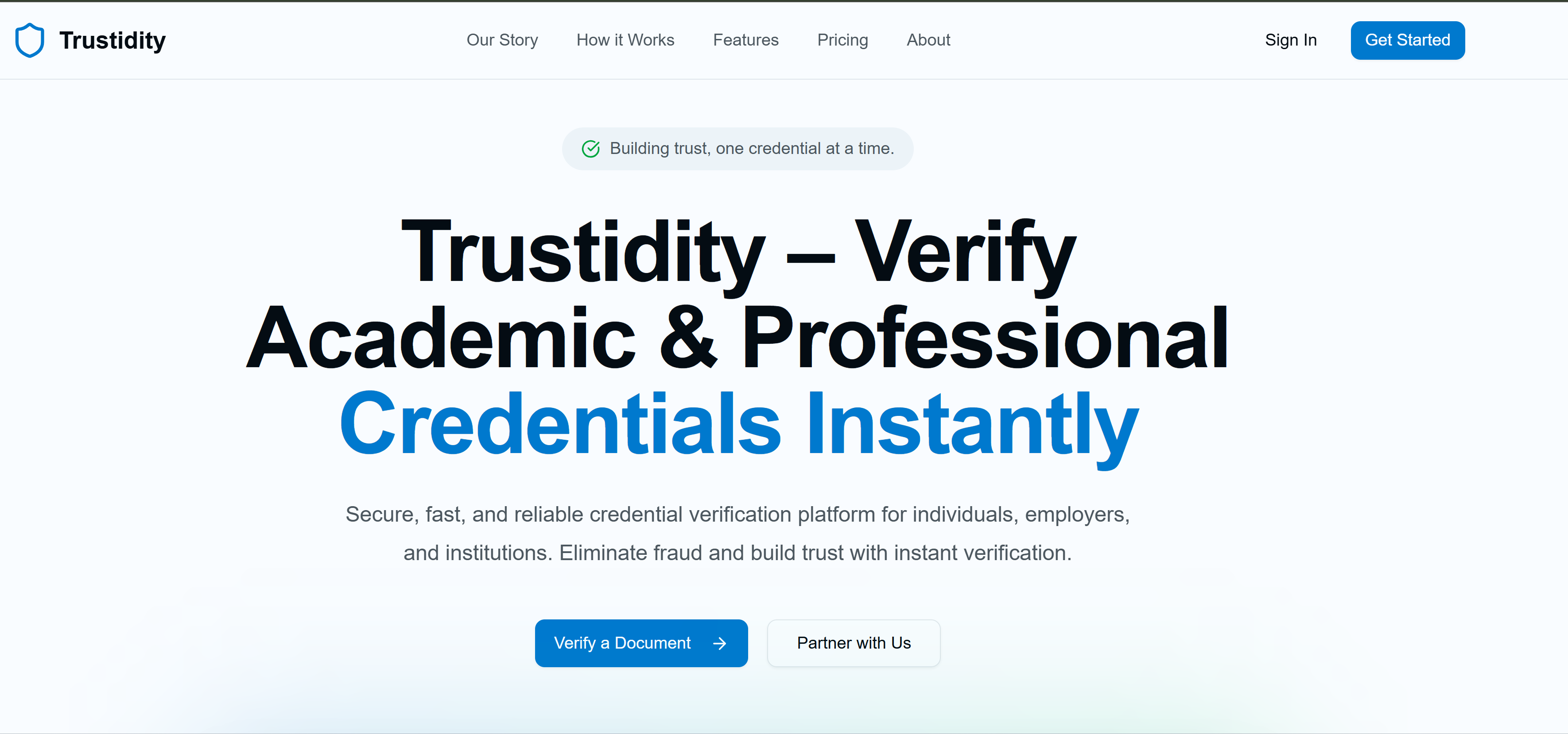 Trustidity screenshot